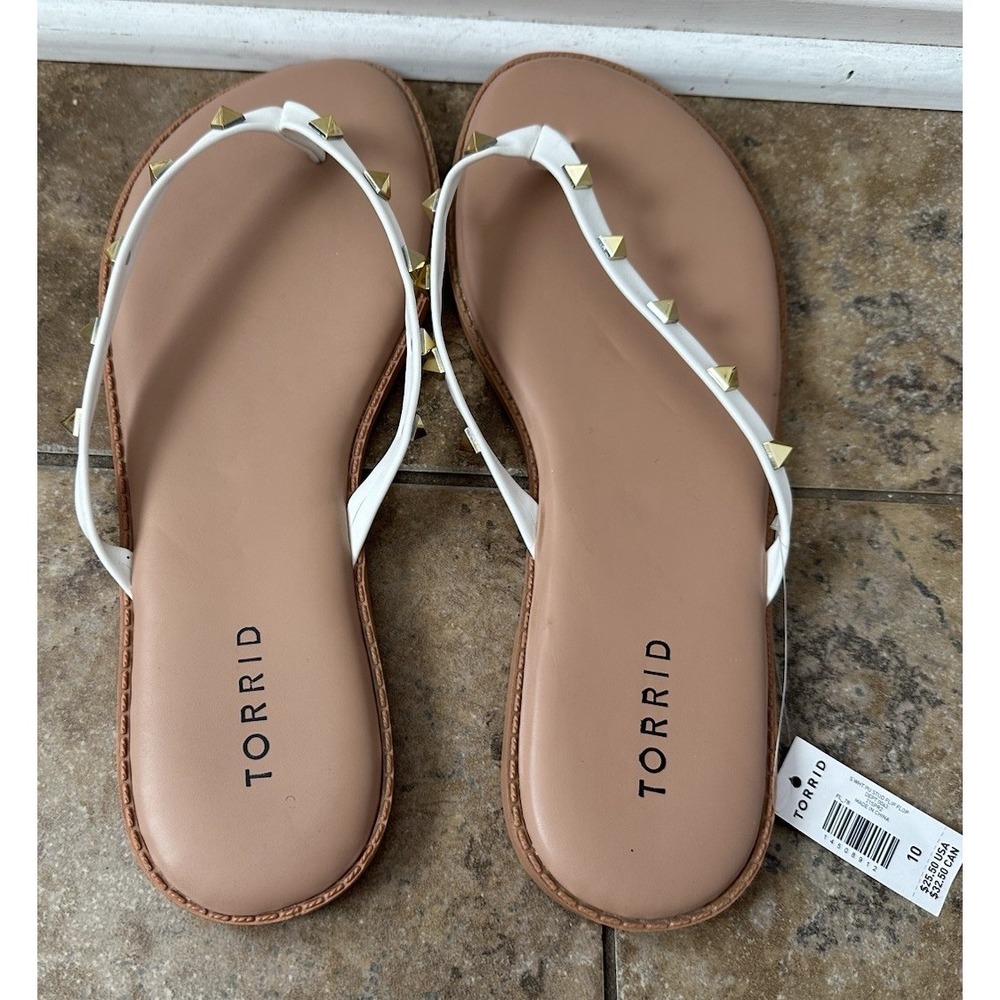 NEW Torrid Coral Studded Flip Flop (Size 10WW) - Picture 4 of 7